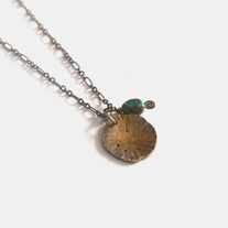 Simple Lily Pad & Turquoise Necklace