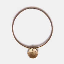 Brass Bangle with Lily Pad