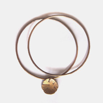 Brass Bangle with Lily Pad Set