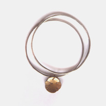 Silver Bangle with Lily Pad Set