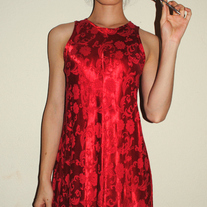 Vintage Red Floral Dress
