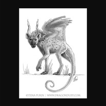Matted "Hyena-dragon" Print