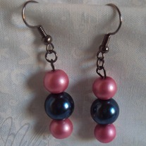 Pink and Blue Pearl Earrings