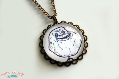 Forever Alone Antiqued Brass Scalloped Necklace
