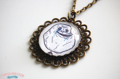 Forever Alone Antiqued Brass Filigree Necklace