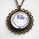 Forever Alone Antiqued Brass Filigree Necklace - Thumbnail 2