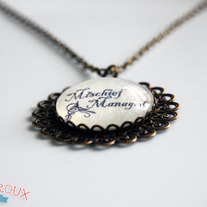 Harry Potter "Mischief Managed" Antiqued Brass Filigree Necklace