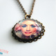 Young Dolly Parton Antiqued Brass Scalloped Necklace - Thumbnail 1