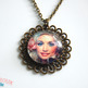 Young Dolly Parton Antiqued Brass Filigree Necklace - Thumbnail 1