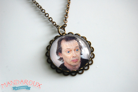 Steve Buscemi Antiqued Brass Scalloped Necklace