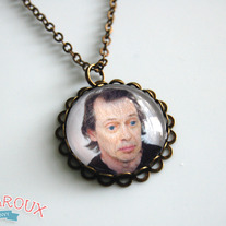 Steve Buscemi Antiqued Brass Scalloped Necklace