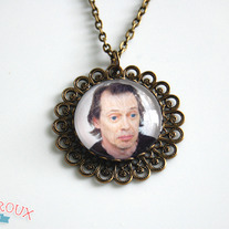Steve Buscemi Antiqued Brass Filigree Necklace