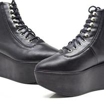 Zapatos Plataforma PU,rojo o negro/ Platform Shoes PU,red or black LS002