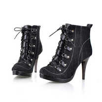 Tacones Vaquero negro o azul / High Heels Jeans black or blue LS024