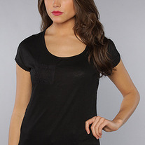 The Peek-A-Boo Lace Back Blouse in Black