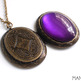  "A History of Violets" Large Antiqued Ornate Photo Locket Necklace - Thumbnail 1