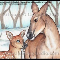 Winter Deer - 4x6" Print