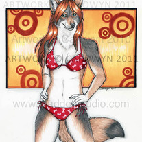 Little Red Bikini - 8.5x11" Print