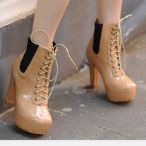 Botines Tacon crema o negro \ Ankle Boots Heels cream or black LS056
