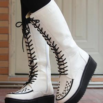 Botas Punk blanco,cuadros o negro \ Punk Boots white,tartan or black LS058