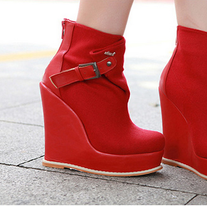 Botines Cuñas rojo,gris o negro \ Wedge Ankle Boots red,grey or black LS065