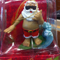 Surfing Santa Ornament