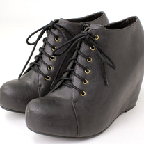 Botines Punk negro \ Wedge Boots Punk black LS079