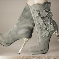 Botas Flores gris \ Flower Boots grey LS086