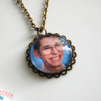 Martin Starr as Bill Haverchuck from Freaks and Geeks Antiqued Brass Necklace