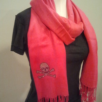 Clear & Black Skull Pashmina