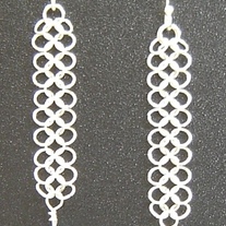 Percosia Crystal Ribbon Drops - Chainmaille Earrings