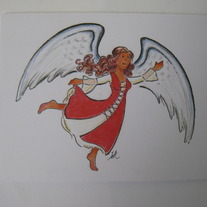Little Red Angel Note Card