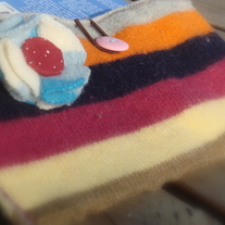 Wooly Stripes Upcycled Sweater Coupon Holder