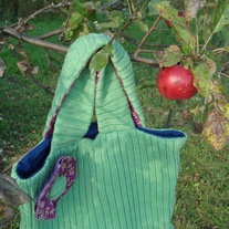 Green, Plum and Navy Oh My! Upcycled Sweater Purse