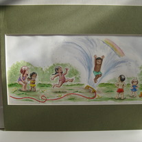 Summer Sprinkler Fun- Original Watercolor