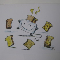 Dancing Toaster Note Card