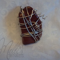 Red Wire Wrapped Pendant