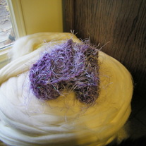 Hand Knit, Hand Spun Lavender Fairy Toddler Scarf fo
