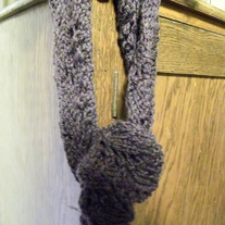 Hand Knit Purple Plum Dragonscale Wool Child's Scarf