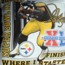 THE BUS: Jerome Bettis/Pittsburgh Steelers Upcycled T-shirt Pillow