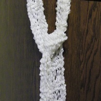 Hand Knit White Drop Stitch Fashion Scarf