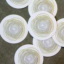Letterpress Coasters: Peace s/10