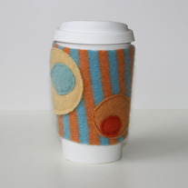 Blue and Orange Striped Coffee Cardigan