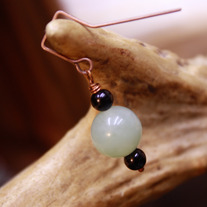 Pale Jade Round Dangle Earrings