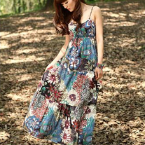 Vestido Largo Flores/Long Flowers Dress DW084