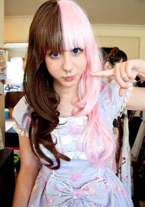 Chocoberry Split Wig (made to order)