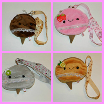 Kawaii Ice Cream Plush Purse with Lanyard