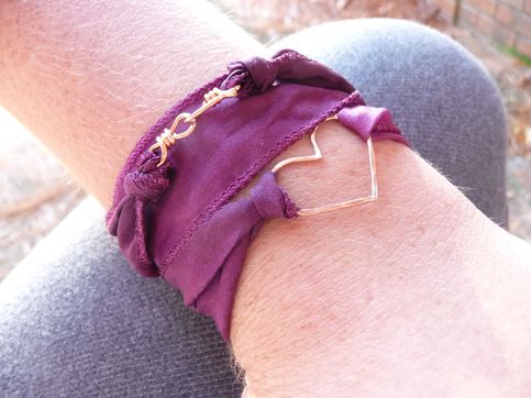 LOVE YOU MORE // silk wrap bracelet _ wine & copper