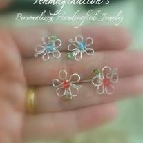 Copper Hibiscus Studs