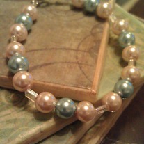Pink and Blue pearl bracelet